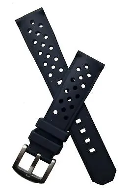 20 Mm BLACK SPORTS STYLE PIN BUCKLE RUBBER WATCH STRAP To Fit TAG Heuer F1 Model • £37.50