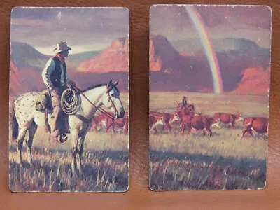 Pair Of Vintage Western Cowboy Swap Playing Cards Horse • $1.95