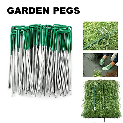 Heavy Duty Metal U Shaped Turf Pin Ground Staple’s Garden Tent Securing Pegs • £4.29