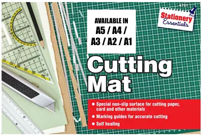 3mm Thick Craft Cutting Mat 1cm Measuring Grid Non Slip Surface A5 - A1 • £2.25