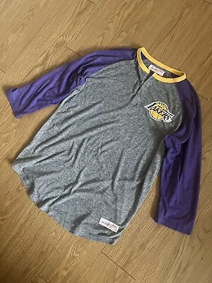 Mens Mitchell And Ness Los Angeles Lakers Henley Shirt L • $15