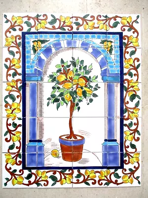 24  X 30  Ceramic Tile Art Mosaic Wall Mural Panel Lemon Tree BACKSPLAH   • $175