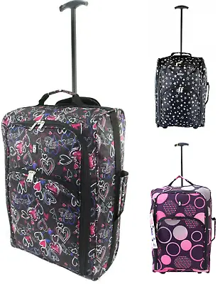 55cm Cabin Approved Wheeled Hand Luggage Carry Travel Case Trolley Holdall Bag • £15.99