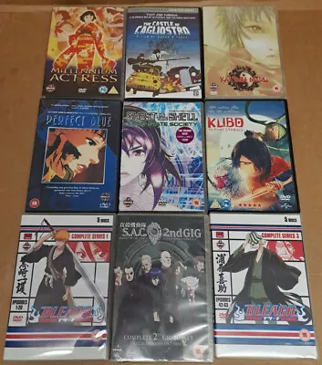 Bundle Of 9 X Assorted Anime / Manga DVD's (R2) Inc. Bleach Series 1 & 3 • £18