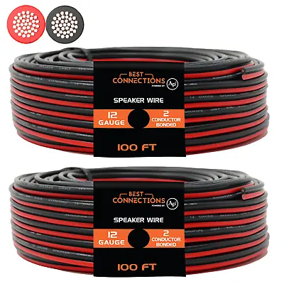 2 Rolls Of 12 Gauge 100 Feet Speaker Wire Car Audio Stereo 12 Volt Zip Cable • $39.95