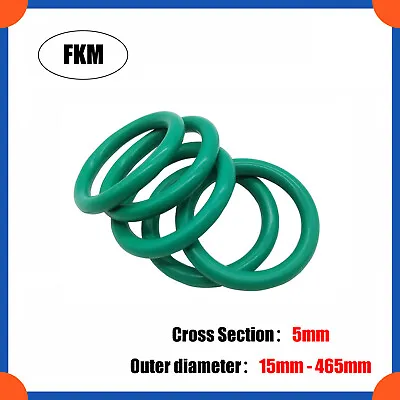 £1.67 • Buy FKM Rubber O Ring 200℃ Oil Sealing Ring 5.0mm Cross Section 15mm - 465mm OD