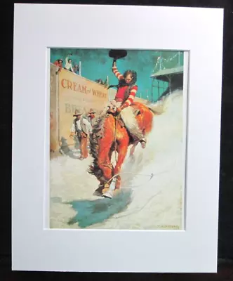 N. C. Wyeth  The Rodeo  Bronco Buster 11 X 14 Matted Print-1906 • $24.99
