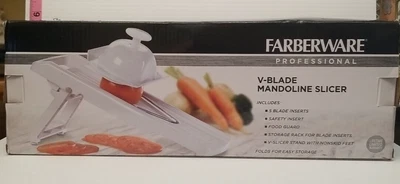$19.99 • Buy Farberware Professional V-Blade Mandoline Food Slicer 5 Blade Inserts New In Box