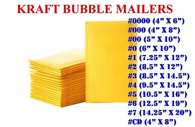 Kraft Bubble Mailers Padded Envelopes Protective Packaging Shipping Mailing Bags • $7.15