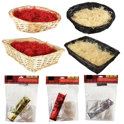 £9.99 • Buy Hamper Basket Kit Customise Food Wine Wicker Gift Hamper Christmas Present