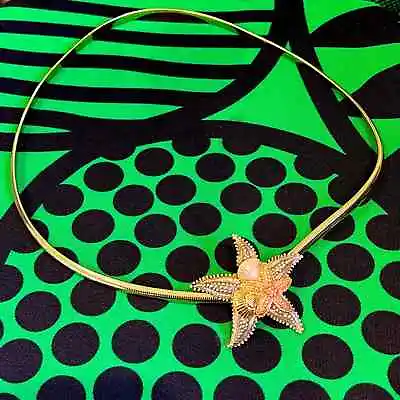 Vintage Starfish Seashell Gold Metal Mermaid Waist Belt Women’s Small 27 -31  • $40