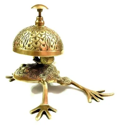 Brass Frog Style Ornate Hotel Front Desk Bell Vintage Sale Service Counter Bell • $37.46