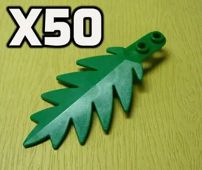 LEGO 50x NEW SMALL GREEN 8 X 3 Palm Leaves LOT Leaf Plants Tree Pieces Forest   • $50.74