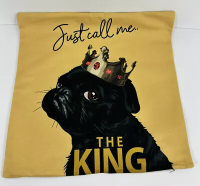 $12.99 • Buy French Bulldog Black Frenchie Dog Pillow Cover Pillow King Pup Canvas Yellow 18”