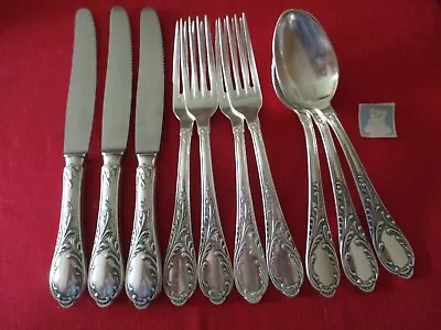 (10) Rostfrei Solingen Heavy Silverplate Knives Forks & Spoons. Ornate #18 • $85.47