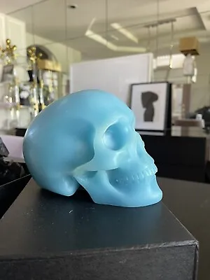 D.L. & Co Vintage Large Bright Blue Skull Candle Halloween • $30