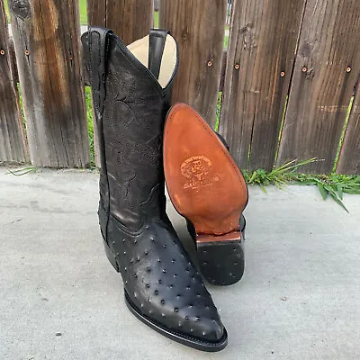 Men's Cowboy Boots Ostrich Print Leather Western Rodeo Bota Avestruz Piel/Cuero  • $106.59