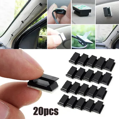 20pcs Car Wire Cord Cable Holder Tie Clips Fixer Drop Adhesive Clamp Accessories • £3.92