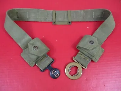 Pre-WWI US Army M1910 Mills Canvas Garrison Belt & Pouches W/Rimmed Eagle Snaps • $369.99