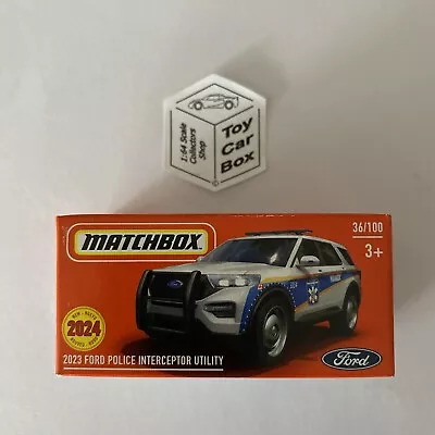 2024 MATCHBOX #36 - 2023 Ford Police Interceptor Utility (White- Power Grab) C50 • $6.95