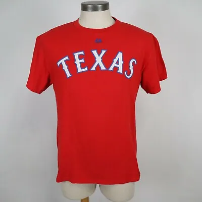 Texas Rangers Mike Napoli T-Shirt Mens Medium Majestic #25 Red Short Sleeve • $5.59