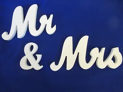White Wooden Mr & Mrs Plaques Wedding Decoration Home Plaques Lettering Sign • £2