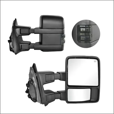 Towing Mirrors 08-16 FORD F-250-F-550 SUPER DUTY POWER HEATED SMOKE SIGNAL PAIR • $159.11