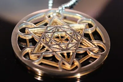 Metatrons Cube 3D Stainless Steel Gold Silver Pendant Stainless Steel Ball Chain • $45.47