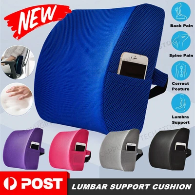 Memory Foam Lumbar Back Support Cushion Pillow Waist Home Office Car Chair Mesh • $21.14