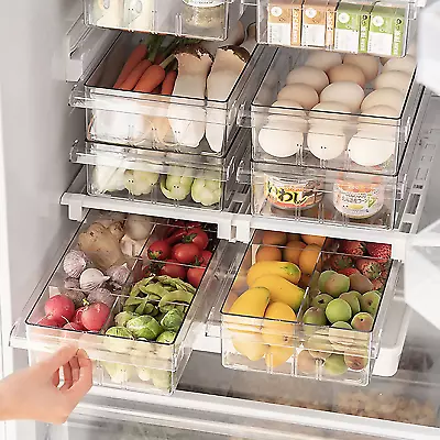 Egg Vegetable Fruit Refrigerator Organizer Bins Clear Plastic Container Drawer • $30.76