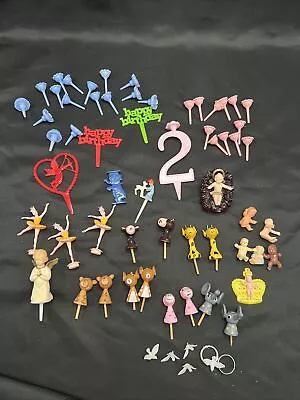 Lot Of Vintage Cupcake Cake Toppers Over 60 Pieces • $12.99