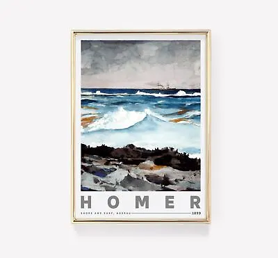 Winslow Homer Print | Shore And Surf Nassau (1899) | Farmhouse Sea Decor | Exhi • $45