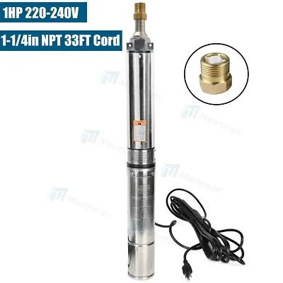 1 HP Deep Well Submersible Pump 4   207 Ft Max 220V 33GPM 2000GPH 33ft Cord • $102.99