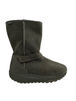 $29.99 • Buy Sketchers Shape Ups Gray Leather Faux Fur XF Bollard Wedge Toning Boots Size 7.5