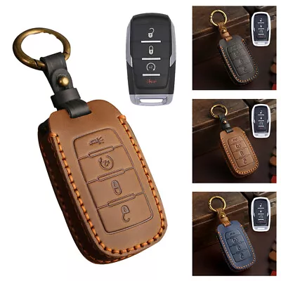 Leather Remote Car Key Fob Cover Case For Dodge RAM 1500 2500 3500 2019-2021 • $19.99