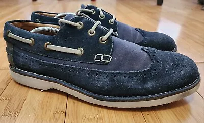 G Star Raw Original Shoes Sneakers Blue Navy Suede Denim Men’s Size 9 GS13807 • $20.99