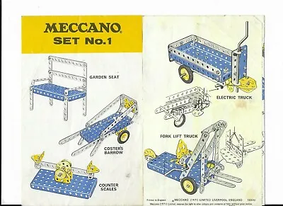 Meccano Set No. 1 Folding Leaflet • £4.50