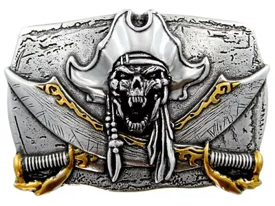 Antique 3D Pirate Skull Buckle Cool Belt Buckle Fits Up To 1-1/2  (38mm) Strap • $14.95