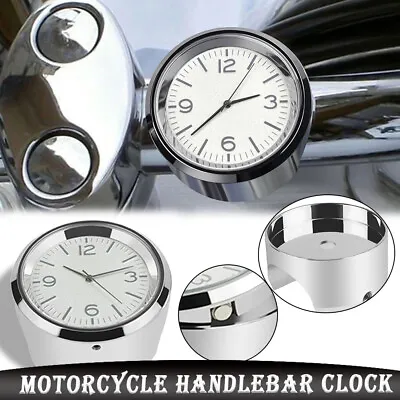$28.98 • Buy Chrome Motorcycle Handlebar Clock Fit For Suzuki Boulevard S40 C50T C90T
