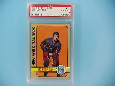 1972/73 O-pee-chee Nhl Hockey Card #31 Vic Hadfield Psa 8 Nm/mint 72/73 Opc • $89.99