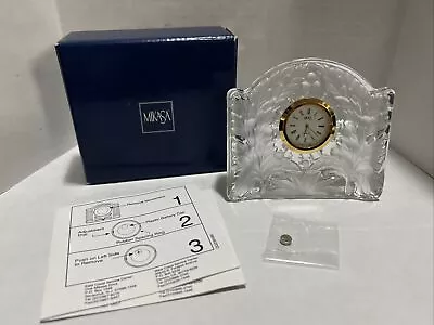 Mikasa Crystal Glass Frosted Clock  Maple #QQ060/680 - 3.5  - New In Open Box • $20