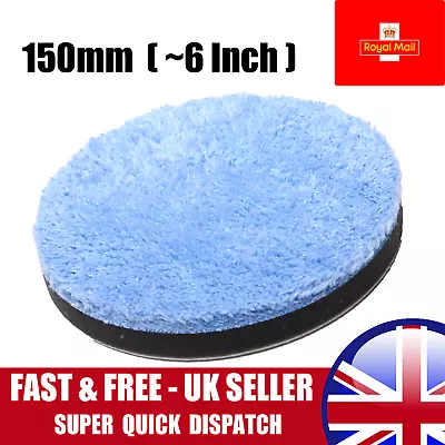 150mm 6 Inch Blue Microfibre  DA Cutting Polishing Disc Pad Compound Detailing • £12.99