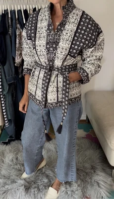 $139 • Buy Tigerlily Kimono Waist Tie Quilted Patchwork Jacket BNWT SZ XS 6-10