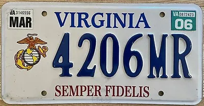$49.99 • Buy Virginia Va Us Marines Military License Plate Weed Stoner Number 420 4206mr