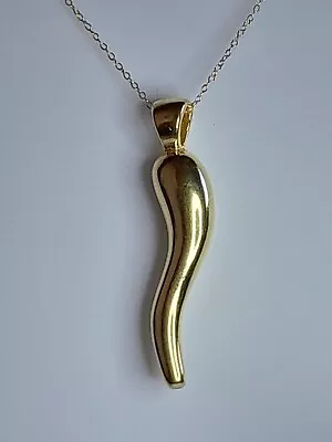 £9.99 • Buy 925 Sterling Silver Horn Of Plenty Pendan, Gold Overlay. NEW Good Luck Symbol