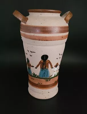 Vintage Tonala Pottery Vase Mother And Children Folk Art Mexican Pottery Signed  • $40