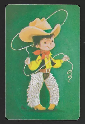 Child Boy Cowboy Rope Hat Chaps Playing Card Single Jack Of Spades - 1 Card • $2.24