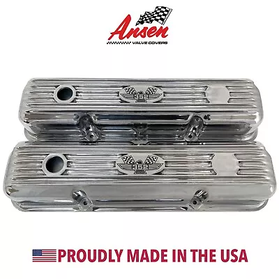 Ford FE 352 American Eagle Finned Short Valve Covers - Polished - Ansen USA • $295