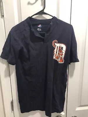 Vintage Detroit Tigers Baseball Jersey Adult Medium Blue By Majestic • $20