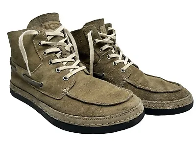 UGG Vibram Men Grayish/brownLeather 1006144 Chukka Lace Up Mid Boots Size 9 • $25.70